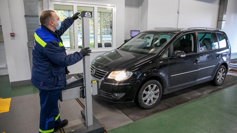 Pagalba: žibintų reguliavimas yra vienintelė procedūra, kurią apžiūros metu gali atlikti pats kontrolierius.